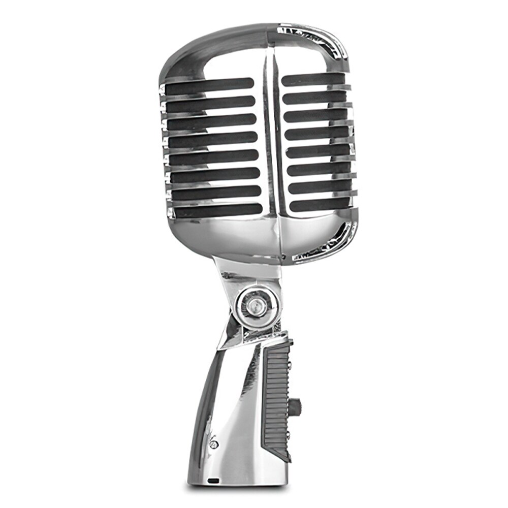 Micrófono de Metal Vintage para SHURE 55SH, micrófono Vocal dinámico clásico, soporte Universal para actuaciones en vivo, Karaoke: 55SH Silver