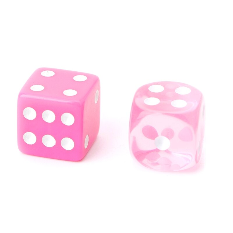 Sexsidigt 15mm transparent kub diceround hörnet bärbart bord spel spel 10 st / set