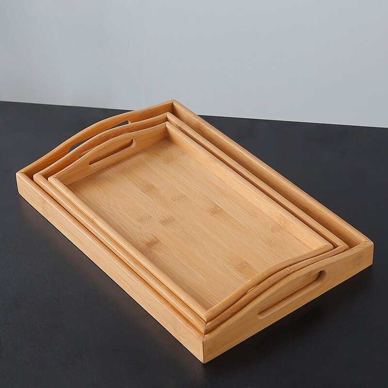 Bamboo Bamboo Rectangular Bamboo Tray Tea Tray Home Daily Fruit Tableware Tea Set Tea Tray Tea Tray Bamboo Tray