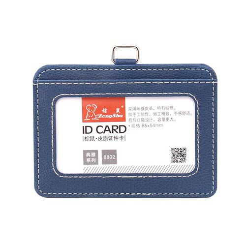 mode ID Houders Bank Credit Card Holder Unisex PU Lederen card case business Werken Id Badge covers zonder lanyard: cross  blue