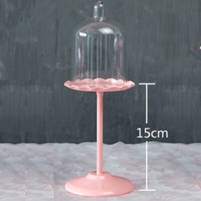 SWEETGO Mini cup cupcake stand with PC dome cover pink cake tools for wedding table decoration bakeware Kitchen,Dining & bar: Medium