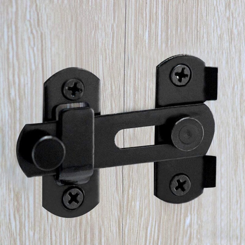 HTHL-Set of 3,Black Flip Latch Gate Latches Stainless Steel Sliding Safety Door Bolt Latch Lock for Gate Cabinet
