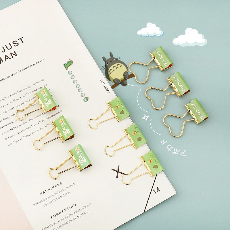 12 Pcs/Box Cute Metal Binder Clips 2022 Paper Clip Pretty Stationery School Office Learning Supplies