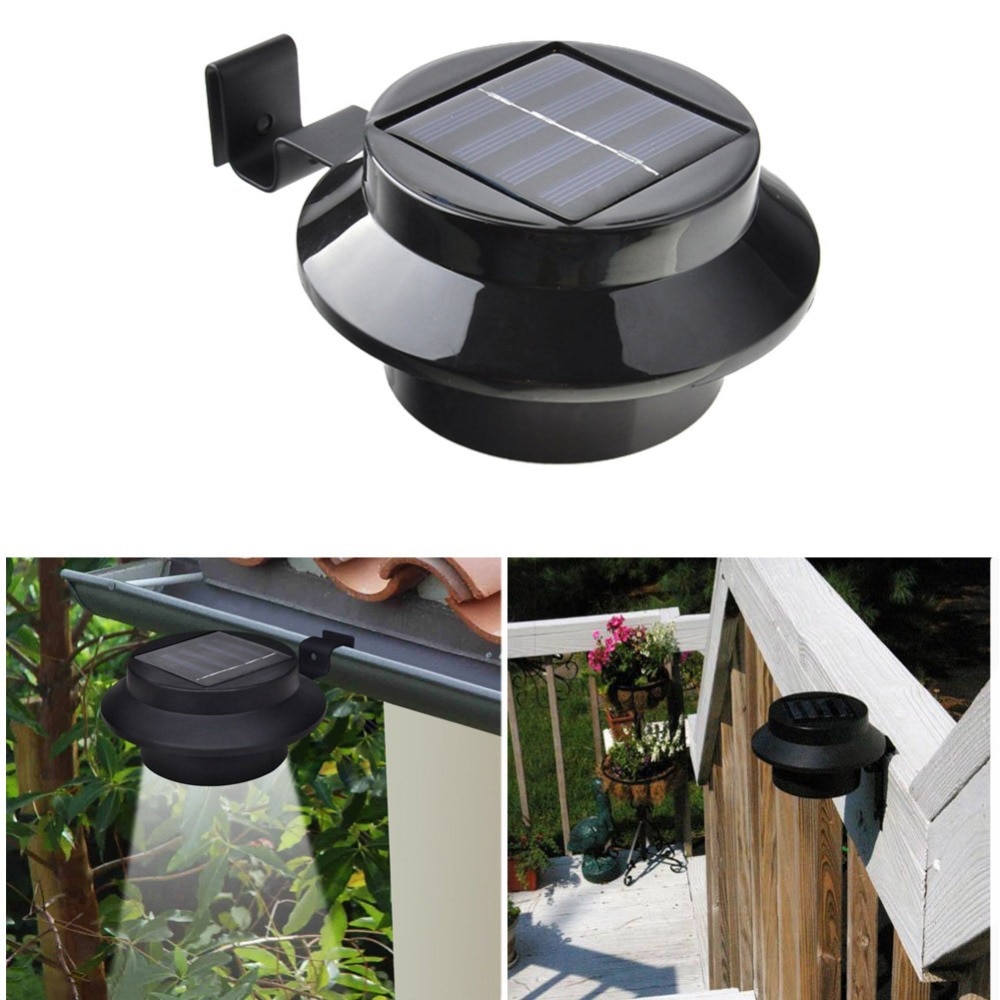 Waterdichte Buiten Muur Tuin Solar Lamp Licht 3 Led IP65 Light Sensor Controle Zonne-energie Hek Gutter Solar Sensor Outdoor