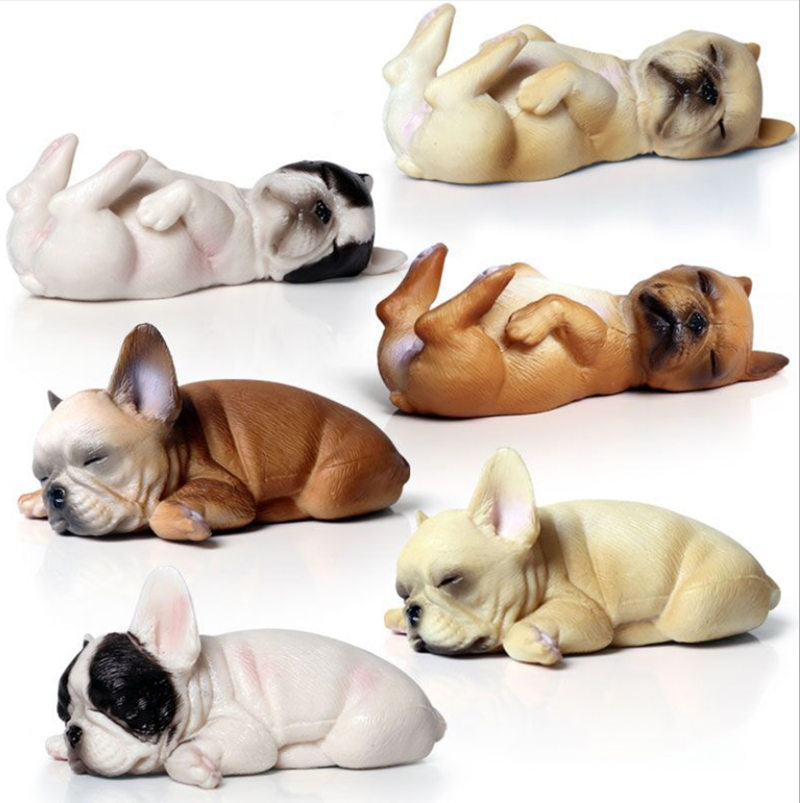 Simulationsleep Franse Bulldog Hond Pet Animal Figuur Model Speelgoed Collector Decor Kid Toy Dinossauro Model Speelgoed Voor Kinderen