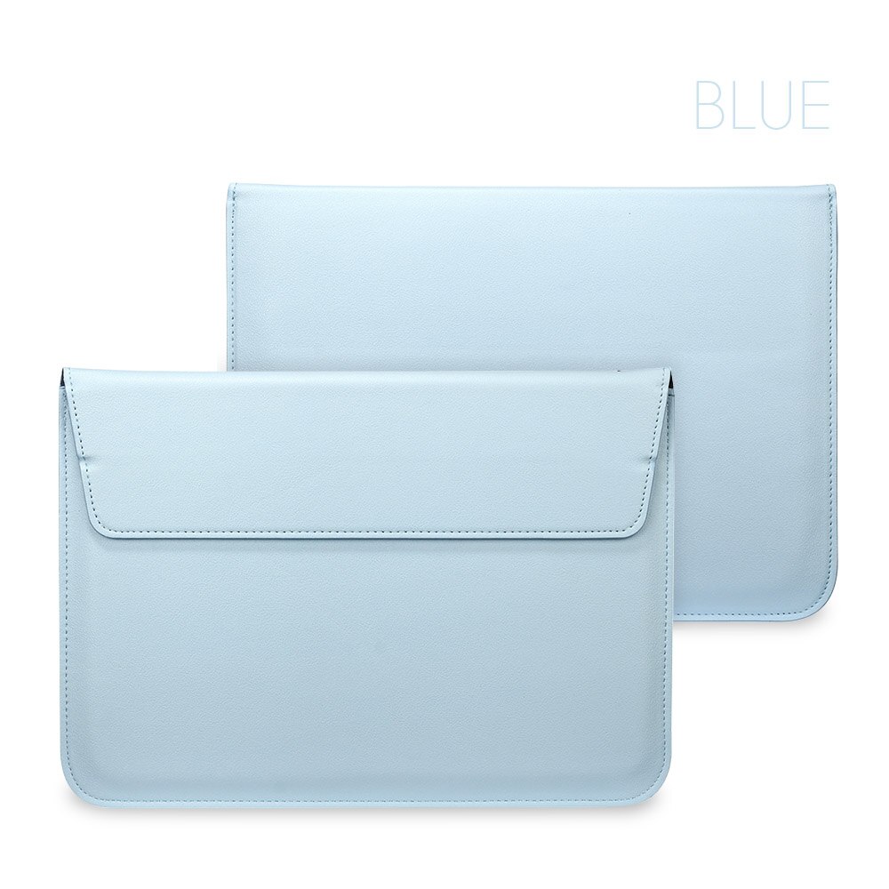 Étui de protection de manches en cuir PU pour Apple Macbook Air Pro Retina 11 12 13 15, housse pour ordinateur portable 13.3 pouces, Mac book: Model A2141 / Blue