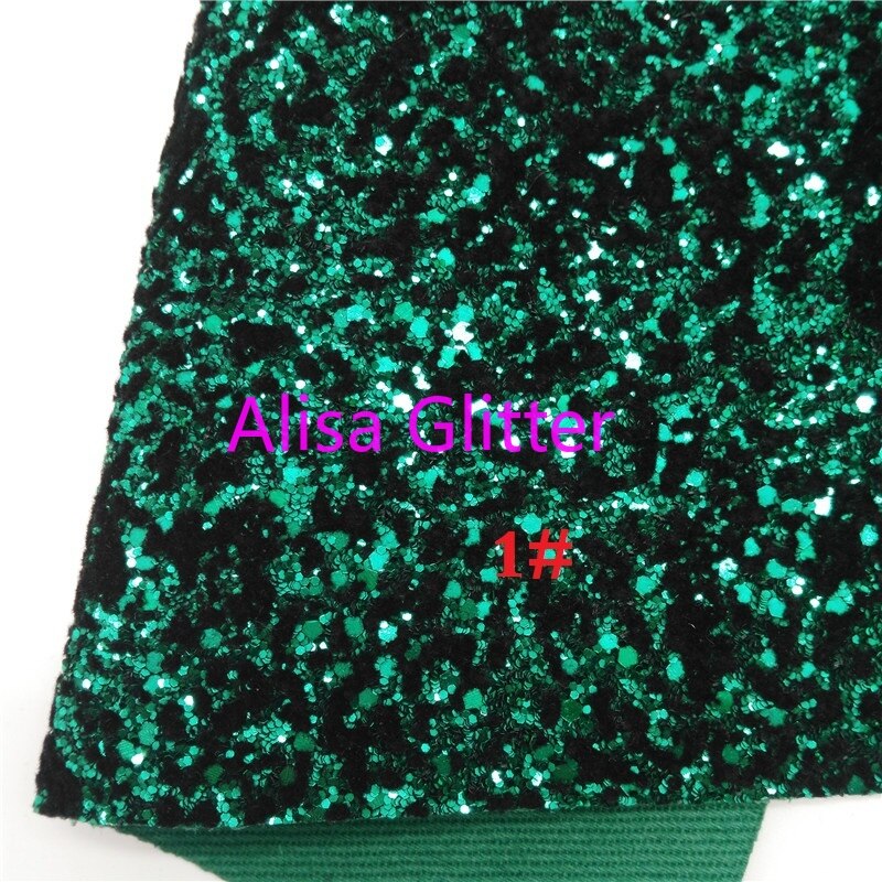 1 stk  a4 størrelse 21 x 29cm alisa glitter grøn glitter stof, leopard havfrue kunstlæder stof, syntetisk læder til bue diy  k101c