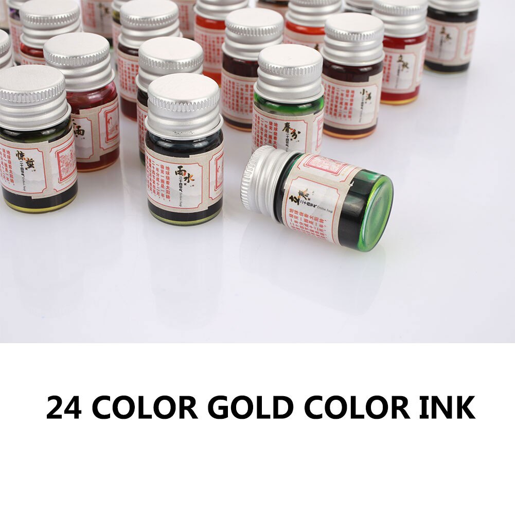 Farvet blæk ikke-kulstof blæk 5ml maleri blæk tegning signatur pen skrive fyldepenne farve skole forsyninger