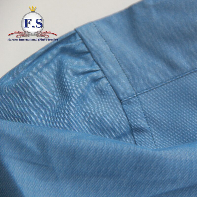 Dostosowane dżinsowa cutaway kołnierz mężczyźni sukienka koszula z długim rękawem