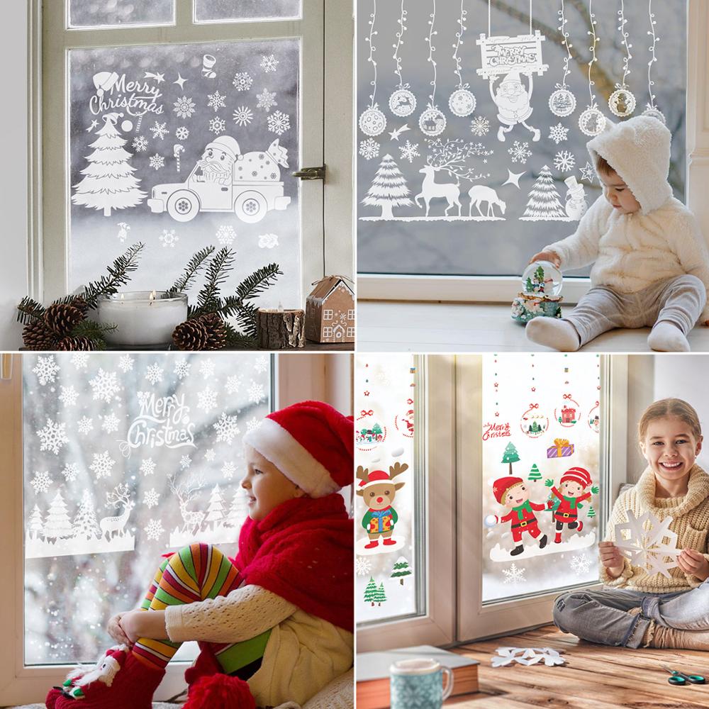 1 stk julesnefnug vinduesklistermærke julevægklistermærker vægklistermærker julepynt til hjemmet juleår
