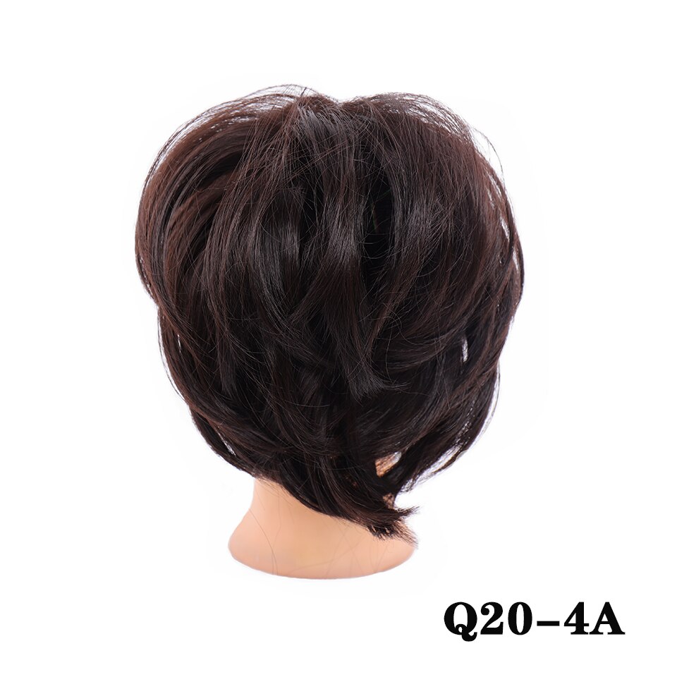 Lupu Grijs Bruin Bed Steil Haar Extensions Pad Elastische Haar Touw Rubber Band Chignon Donut Haar Broodje: 4/27HL