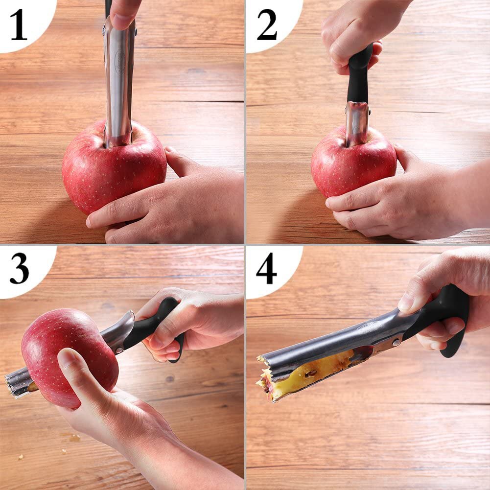 Apples Corer Apples Corer Remover Stainless Steel Apples or Pear Core Remover Tool with Serrated Blades YU-Home