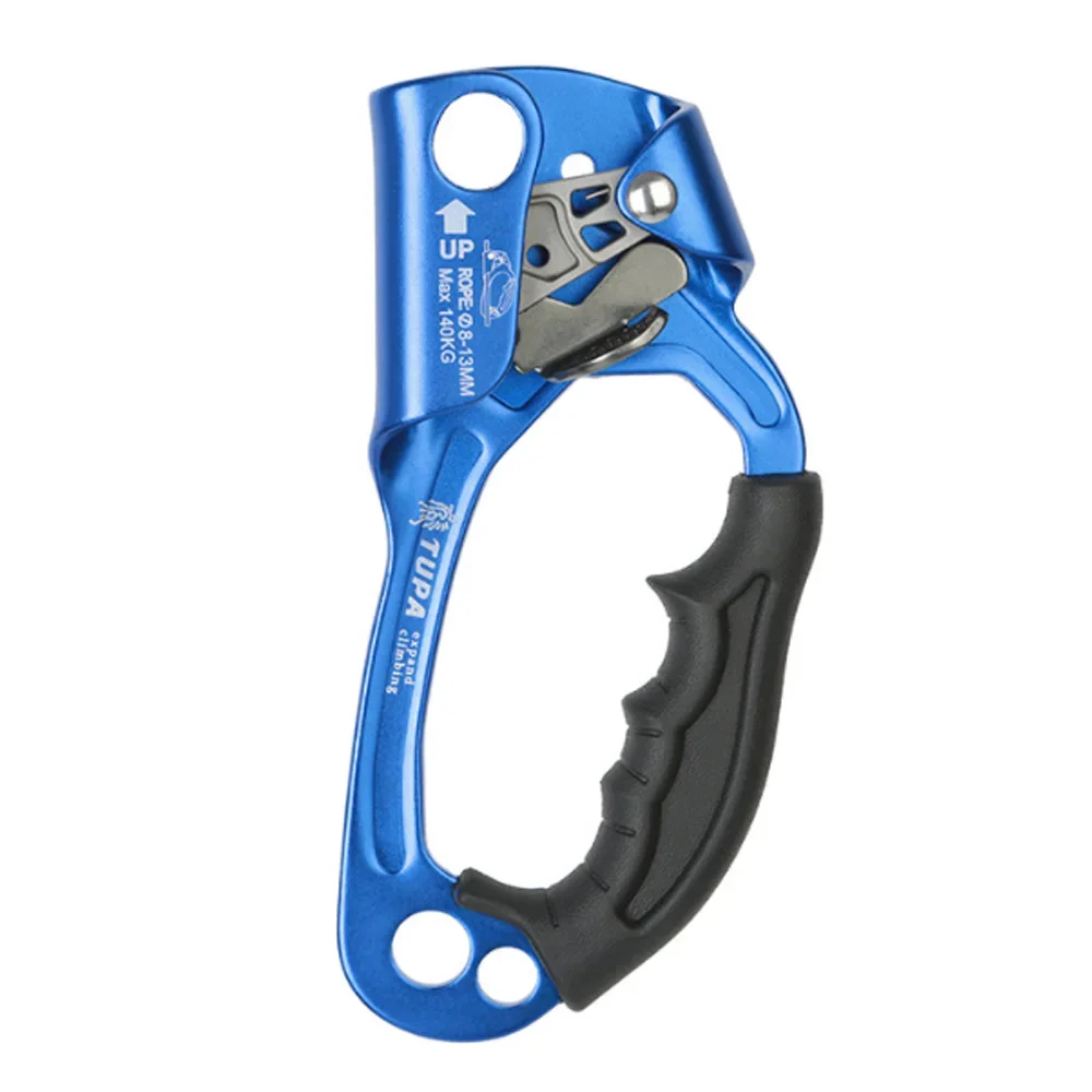 Rock Climbing Mountaineering Arborist Hand Ascender Rappelling Gear Device Clamp Equipment for 8-12mm Rope: Blue