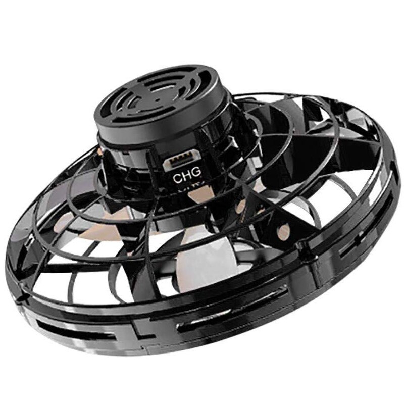 RCtown Vliegtuigen FlyNova Vliegende Fidget Spinner Speelgoed Mini Drone Helicopter Rotating met Shining LED Light Kinderen Speelgoed: black