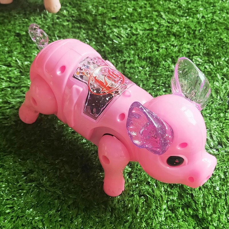 Sød elektrisk musik gående gris legetøj ledet lys glød elektronisk kæledyr lanterne legetøj børn baby pige dreng pædagogisk legetøj