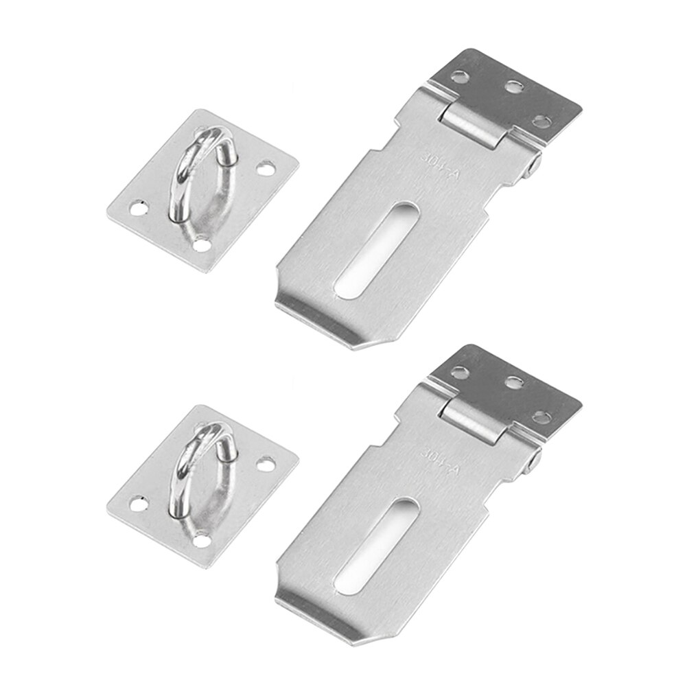 2pcs Latch Lock Window Door Hasp Padlock 90 Degree Hotel Security Hardware Anti Theft Stainless Steel Safety Home Universal