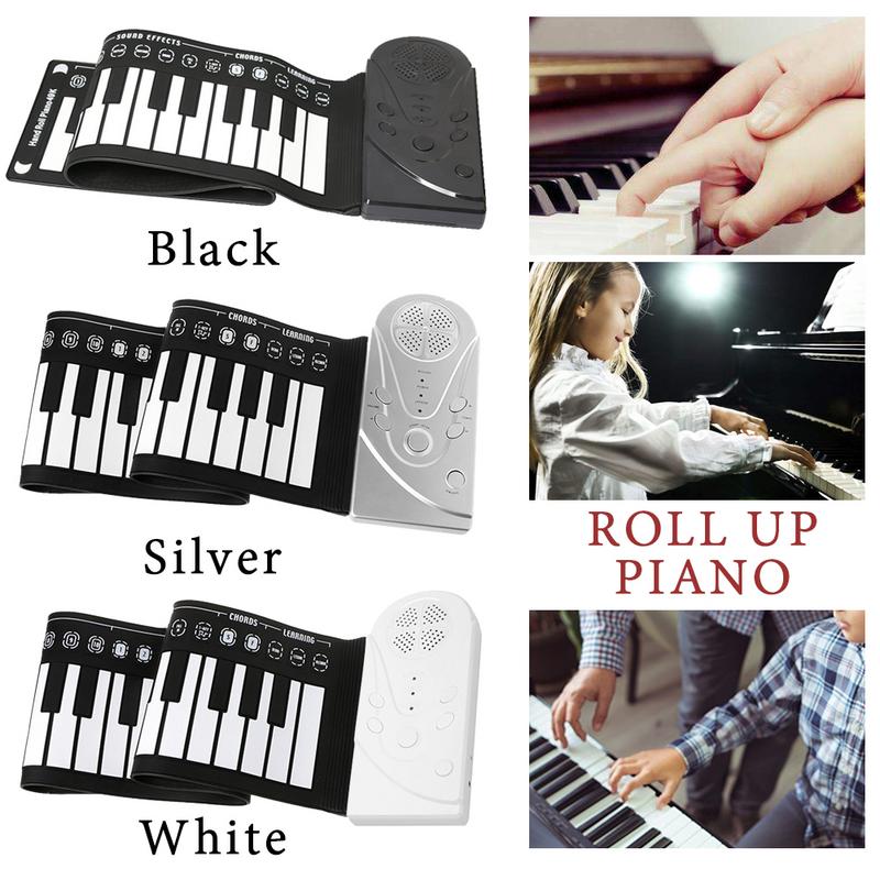 Profissional 49 teclas de mão enrolar piano usb midi teclado controlador mão eletrônico piano com alto-falante instrumento musical