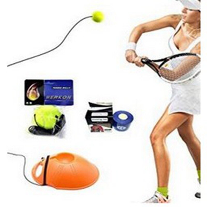 Heavy Duty Tennis Trainer Exercise Tennis Ball Sport Self-study Rebound Ball Tennis Training with Baseboard Sparring Device