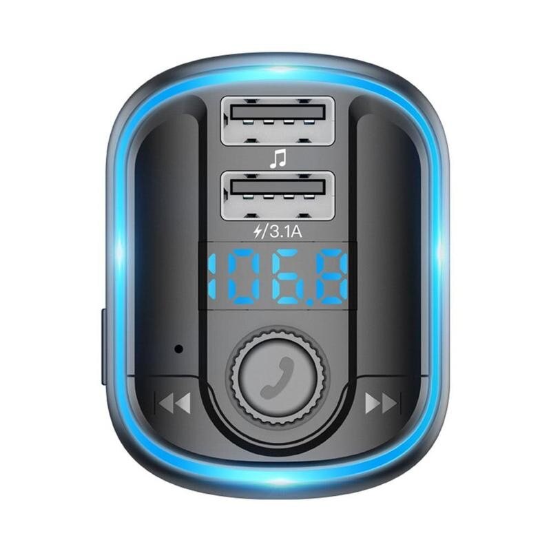 Samochodowy zestaw głośnomówiący bezprzewodowy zestaw Bluetooth 5.0 ładowarka robić przekaźnika FM samochód MP3 2 radio samochodowe modulator USB akcesoria adapter FM I5N4