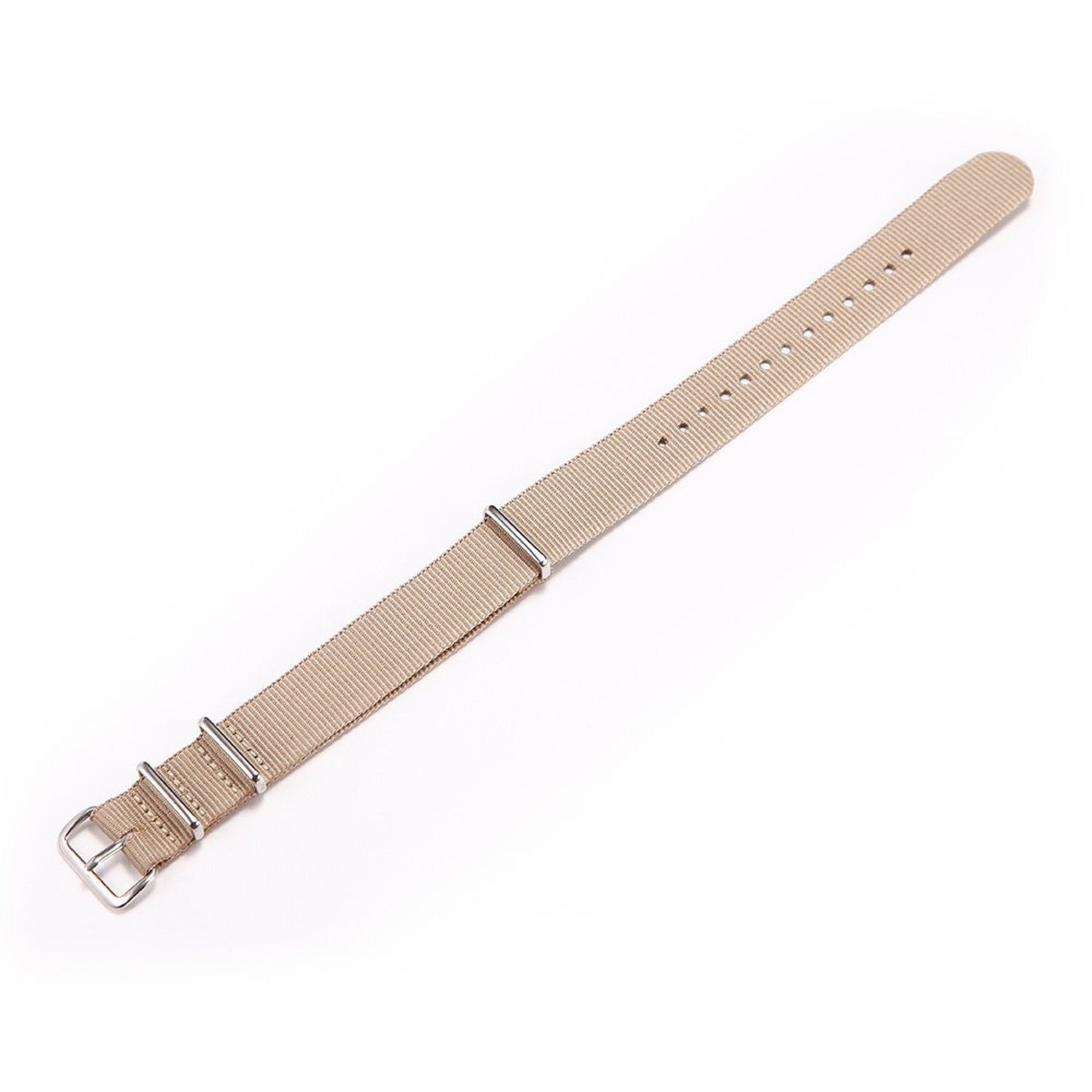 Watch strap nylon 18mm thin stainless steel buckle key APRICOT