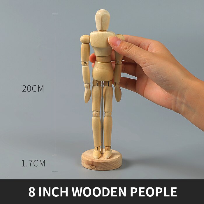 sterben 5.5/8/12 Zoll Holz Comic Werkzeuge Aus Holz Modell Marionette Gemeinsame Puppe Skizze Modell, weiblich Rechten Hand Männlichen Verknüpfungen Hand Kunst Liefert: 8 Zoll