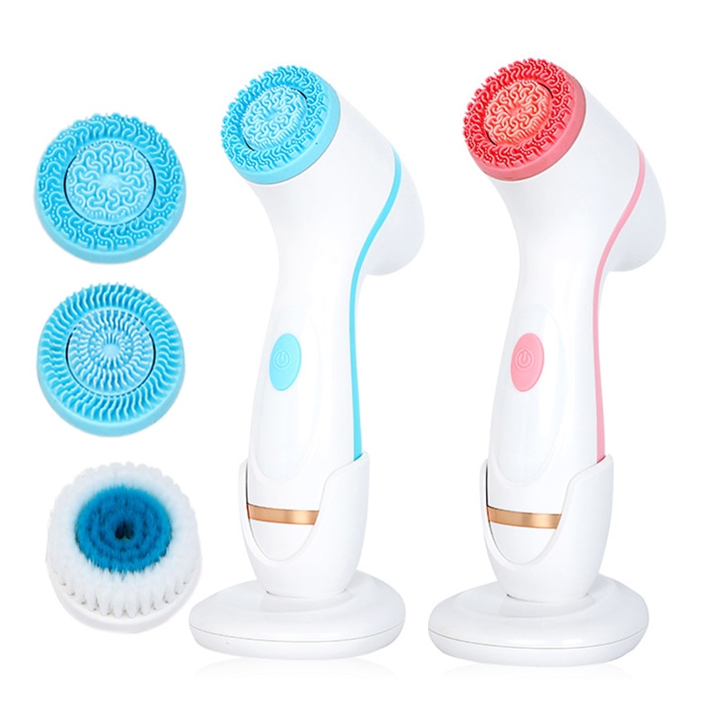 3 In 1 Electric Cleansing Brush Sonic Rotating Cleansing Brush Galvanic Facial Spa System Deeply Clean and Remove Blackheads