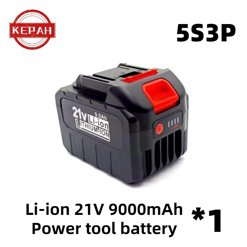 21V rechargeable lithium-ion power tool battery 3000mAh, 6000mAh, 9000mAh, 5S1P, 5S2P, 5S3P, fast charging lithium-ion battery: Blue