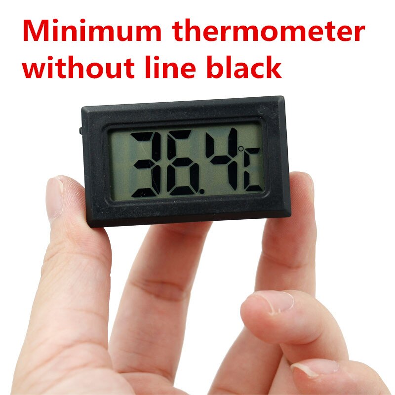 Ni type forskellige former sort/hvid sugekop/sektor/rund/mini termometer hygrometer digital lcd temperatur: Mini sort
