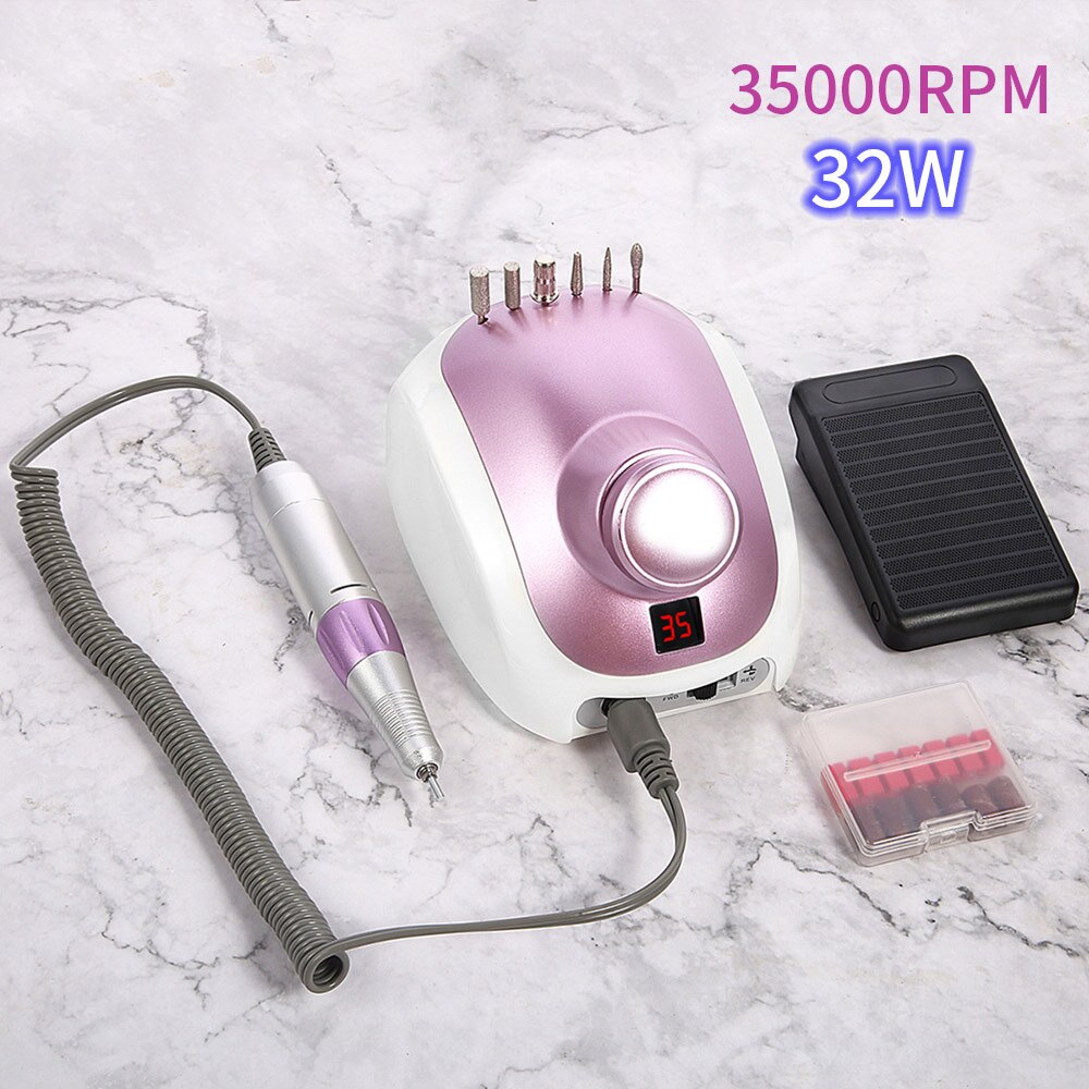 35000Rpm Electric Nail Boor Machine Manicure Machine Frees Verwijderen Nagellak Voor Manicure Pedicure Nail Art Gereedschap