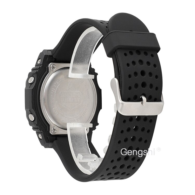 16mm silikone urrem, der passer til casio g shock aw -590 591 awg -m100a m100b awg -m100 g-7700 awg -100 awg -101: Sort