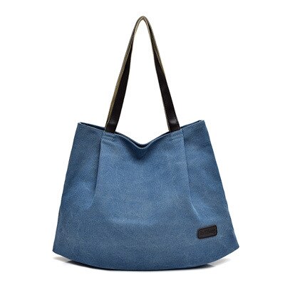 Leinwand Einkaufstasche Frauen Handtasche Schulter Taschen Messenger Tasche Casual Hobos Bolsa Weibliche Feminina Große Kapazität: Blau