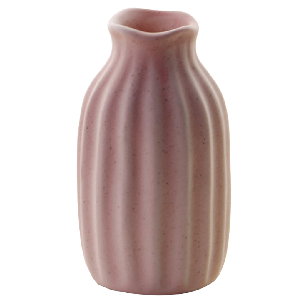 Macaron Ceramic Color Matte Mini Small Vase Home Jewelry Ornaments Tabletop Centerpiece Vase Flower Arragement Flower Vase: Pink as described
