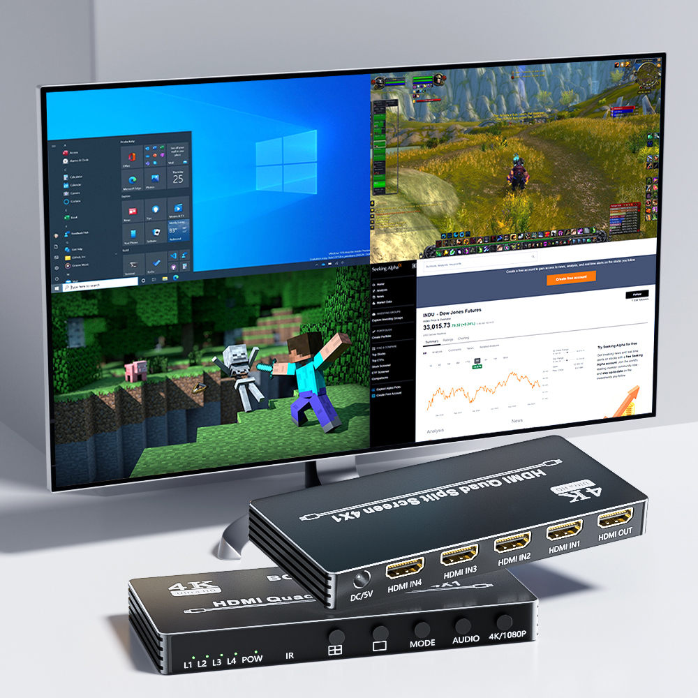 Multivisor HDMI 4K 4X1/2X1 HDMI Quad multivisor HDMI multivisor HDMI 4K HDMI multivisor 4X1 Swicth multivisor interruptor sin costuras