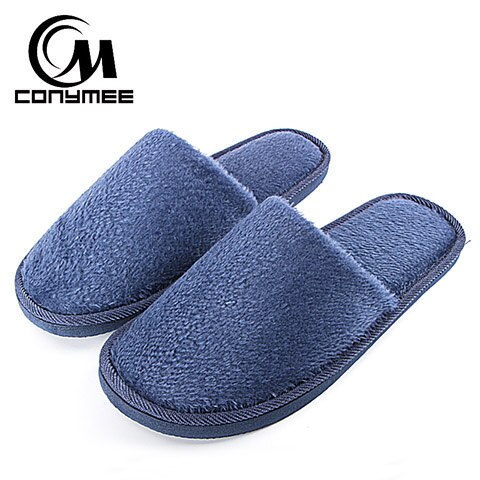 Winter Hausschuhe Männer Innen Schuhe lässig Turnschuhe Für Hause Baumwolle Pantoffel Terlik Weichem Plüsch Warme Pantuflas Mann groß Größe Schuh: QBX-CS Marine Blau / 11