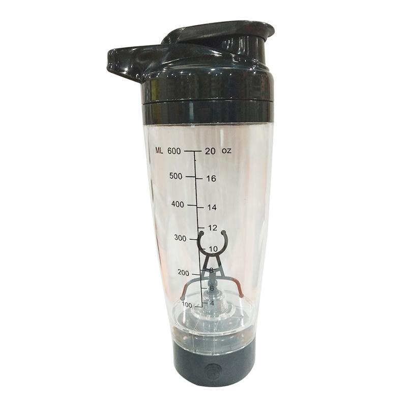 Protein Shaker Bottle Mixer Blender Battery Operated Portable Stirring Blender Cup 600ml (Black/Blue/Rosy/White/Green): Black