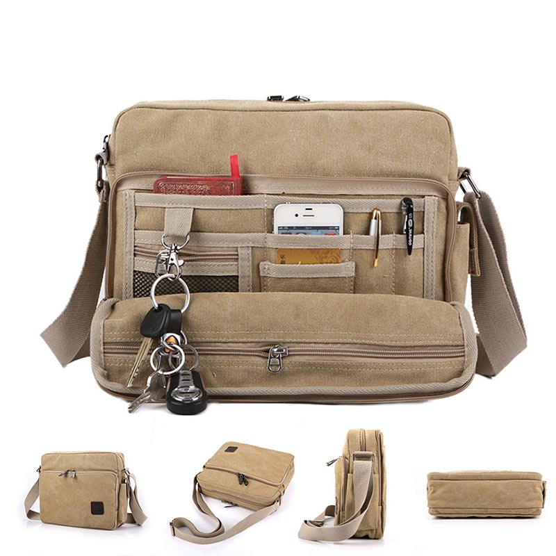 AUFUR Messenger Bag mannen Lederen Schoudertas Handtas Business Crossbody Tassen Voor Mannen Canvas Mannelijke Flap Reistas bolsa