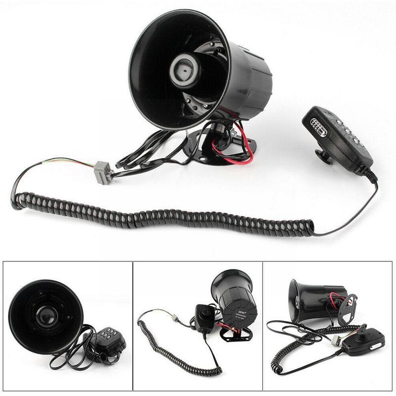 100W Car Warning Alarm Police Fire Siren Horn Pa Speaker System Fire Sound Spot Horn Warning Loud Mic Alarm Car 6 Siren J9H8