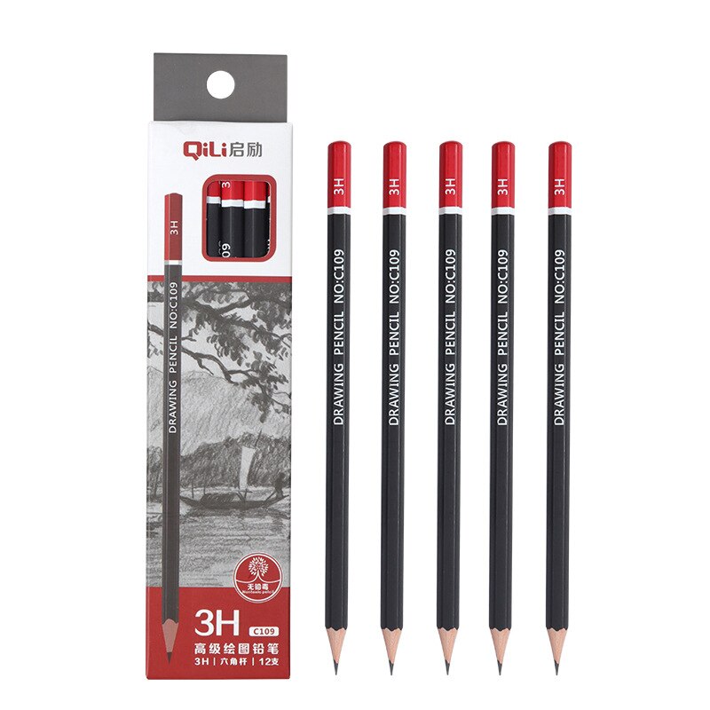 12 pcs/set Sketch Drawing Pencil Set HB 2B 6H 4H 2H 3B 4B 5B 6B 10B 12B 1B Painting Pencils Stationery Supplies