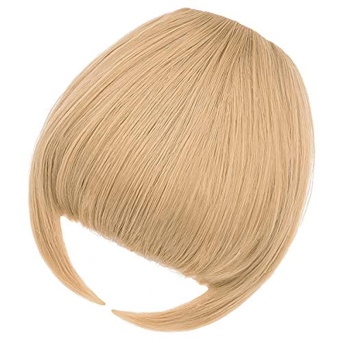 Extensions capillaires synthétiques à frange pour femmes, postiche à frange plate avec frange frontale: 22