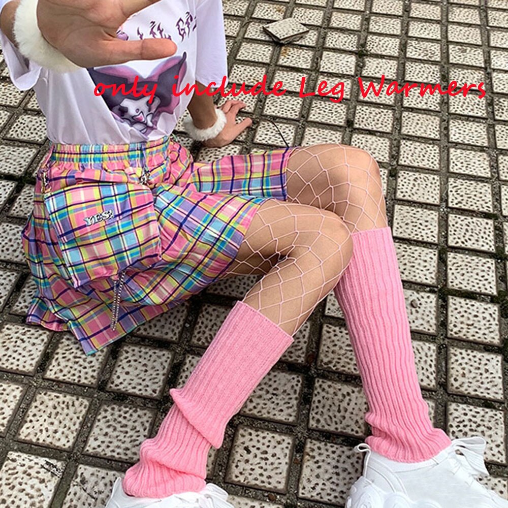 Japansk lolita sød pige benvarmere uldkugle strikket fodbeklædning kvinder efterår vinter varmere sokker bunke dyb sokker: Lyserød