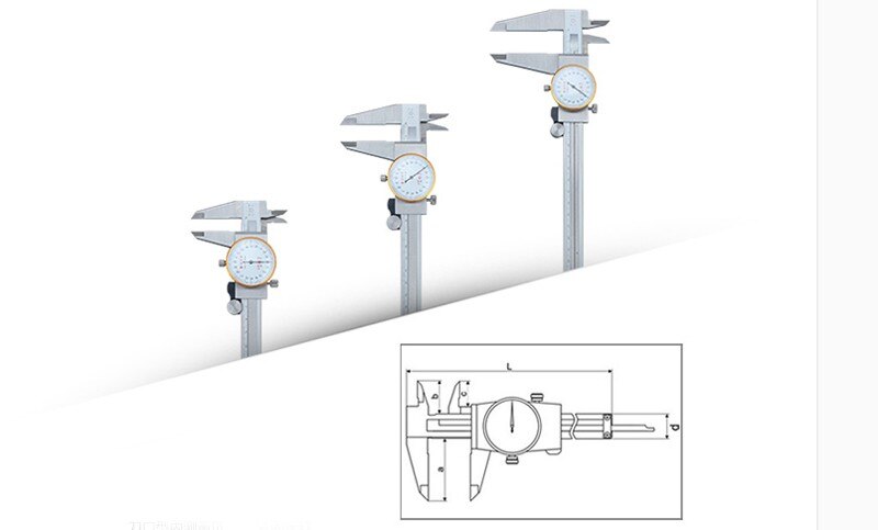 Beste 0-150 Mm/0.02 Dial Schuifmaat Metalen Schuifmaat Micrometer Meting & Analyse-instrumenten Tool