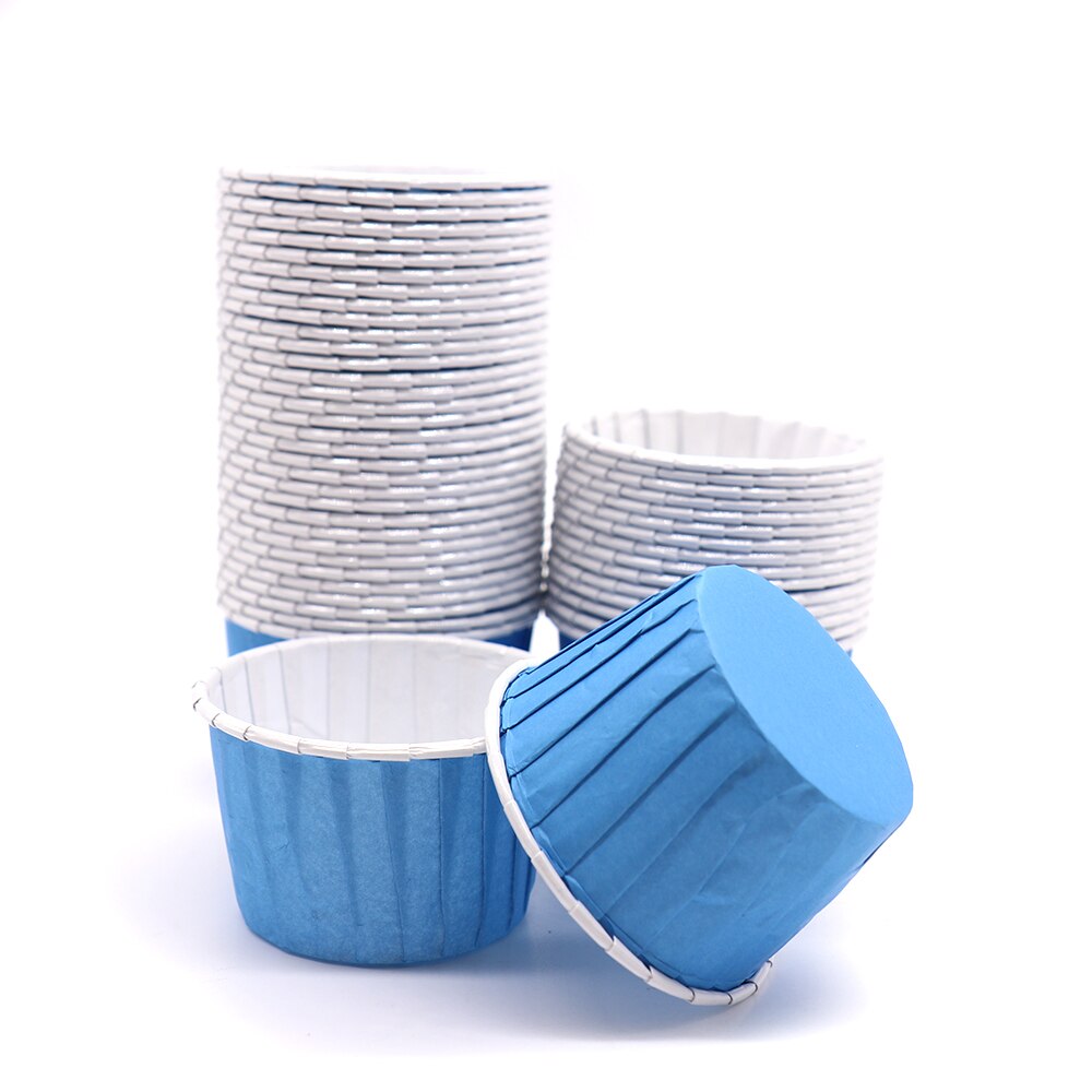 50Pcs Muffin Cake Cupcake Gevallen Kleur Dot Oilproof Cupcake Liner Bakken Cup Lade Case Wedding Party Caissettes Wrapper Papier: L