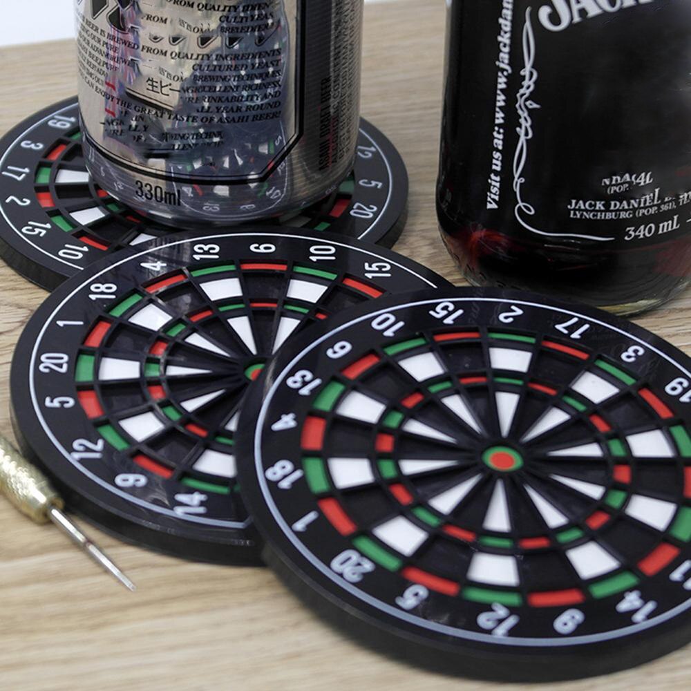 4 stk mini køkkenbordmåtte redskaber dart bord stil cup pad coaster dart bord drikke flaske øl drik placemat