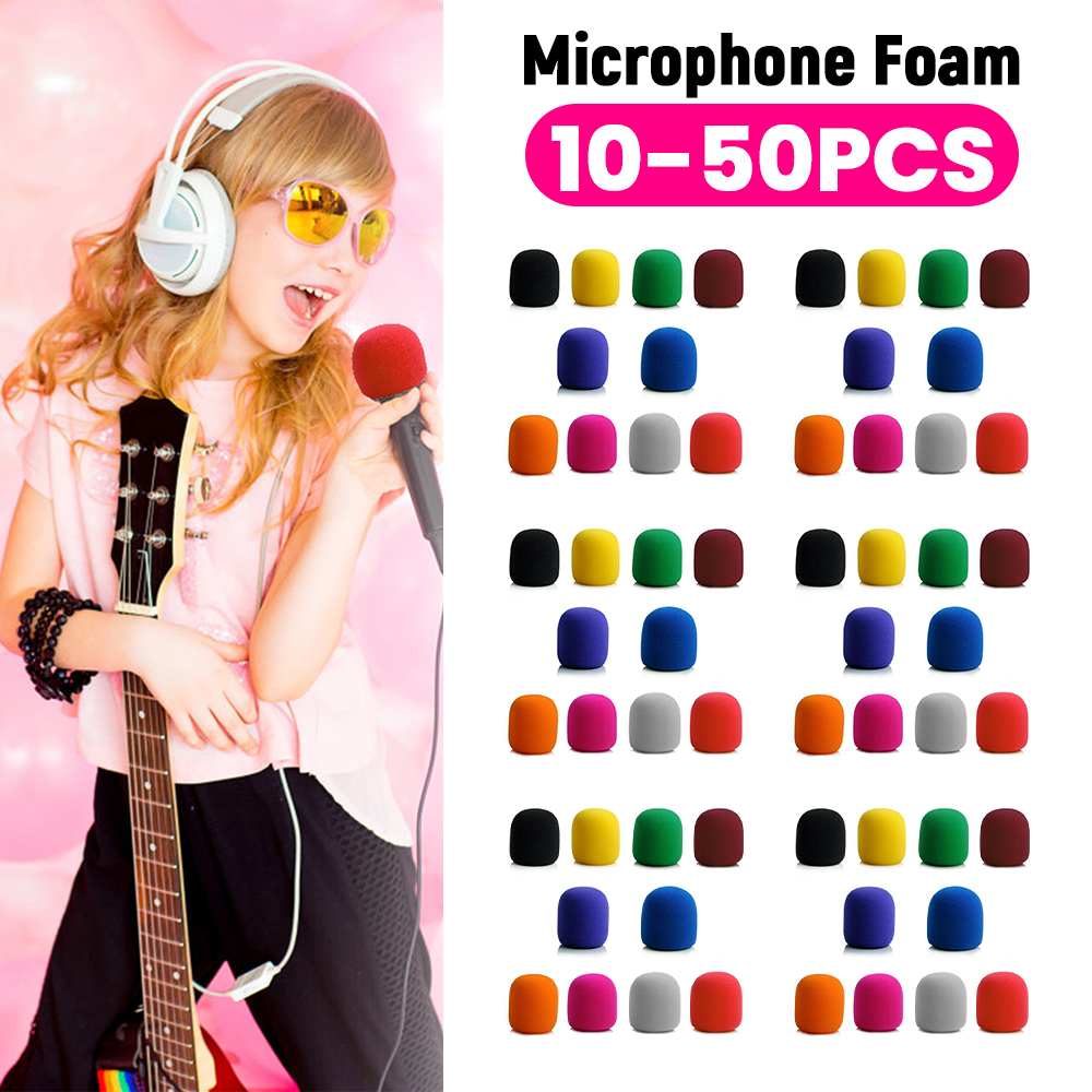 Simple Microphone Foam Mic Sponge Cover Studio Windscreen Protective Grill Shield Music Speaker Cover Microphone Accessories