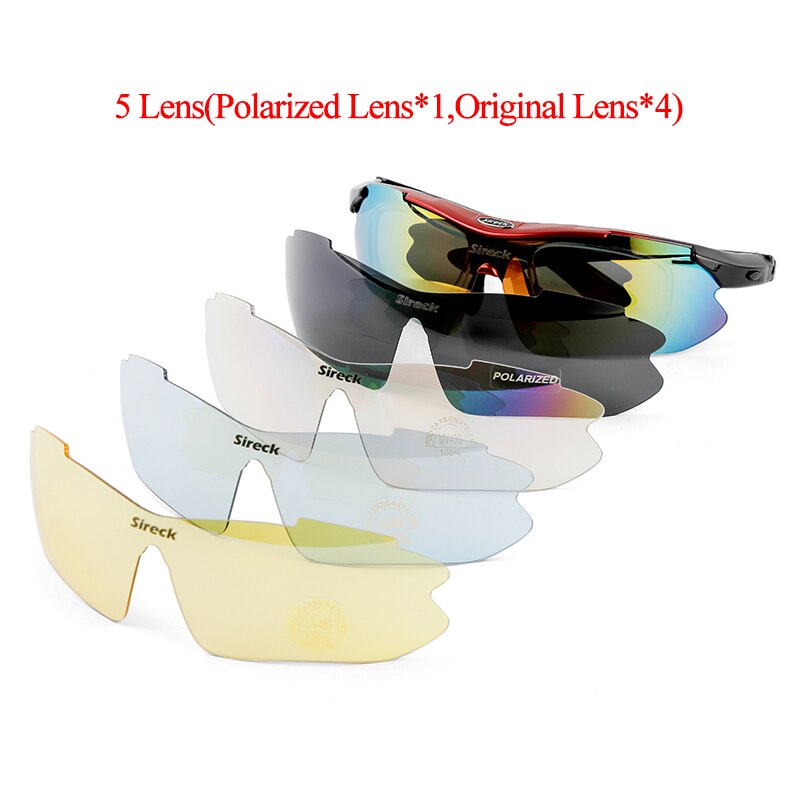 Sireck 5 Lens Sport Fishing Sunglasses Polarized UV400 Sun Glasses Outdoor Night Vision Glasses Cycling Hiking Goggles Eyewear