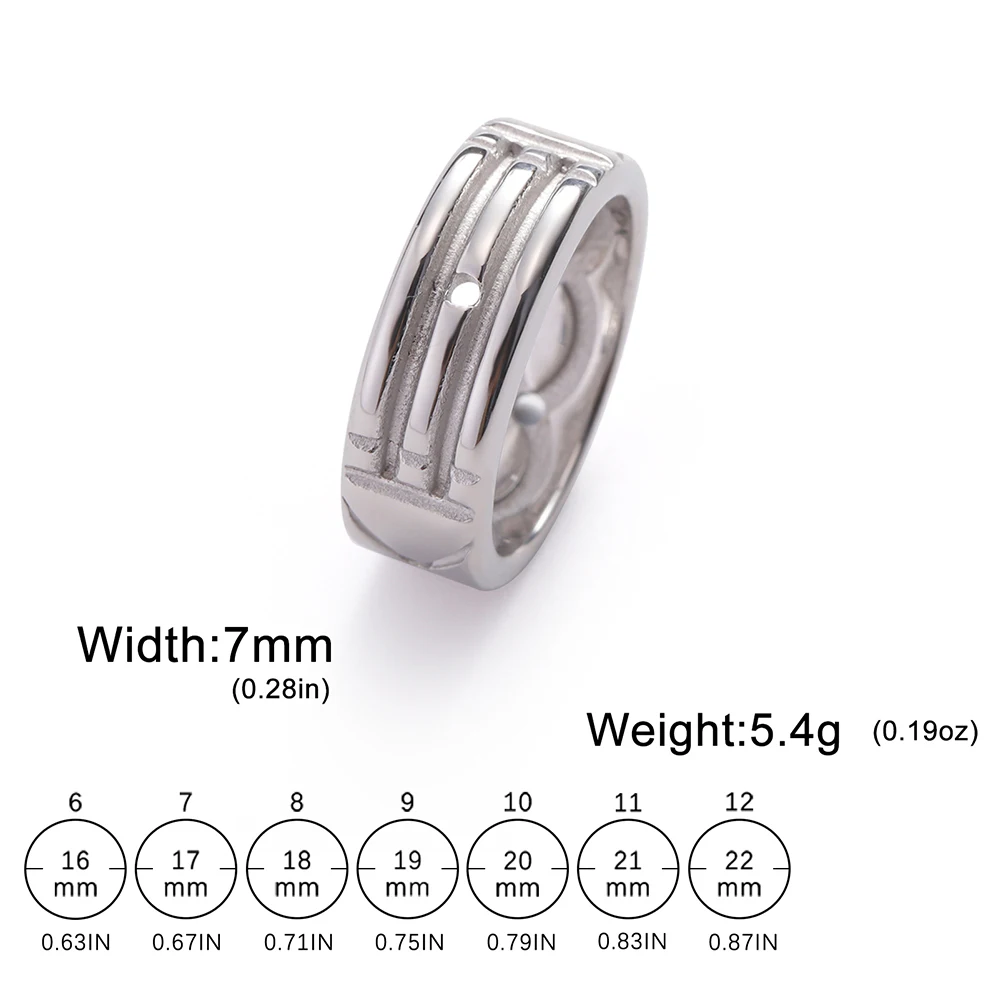 Anillo Skyrim de acero inoxidable con amuleto Atlantis para hombres y mujeres, anillos minimalistas para parejas, banda de boda, joyería de aniversario, al por mayor: 8