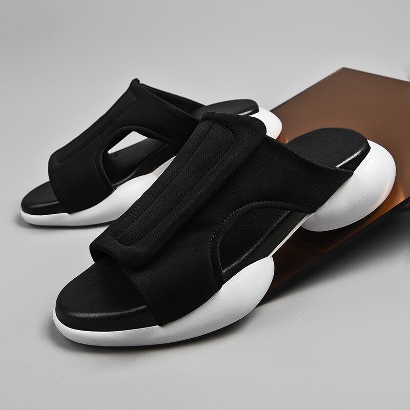 Trend Mannen Zomer Slippers Comfortabele Outdoor Slippers Heren Zachte Zool Platte Slippers Mannen Zwarte Casual Mannen Strand Schoenen