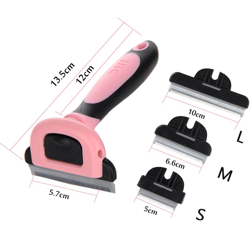 Hoopet Hond Haar Remover Kat Borstel Grooming Gereedschap Afneembare Clipper Attachment Huisdier Trimmer Kammen Voor Kat Pet Supply: Roze / S