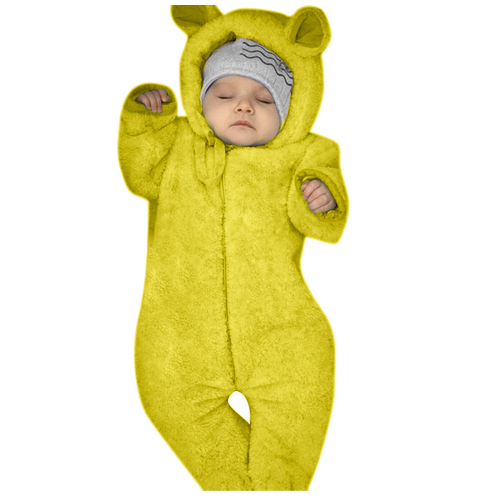 Pasgeboren Baby Jongens Meisjes Kleding Katoen Kinderen Romper Lange Mouw Winter En Herfst Uitloper Kleding Детская Одежда Warm: YELLOW / 70