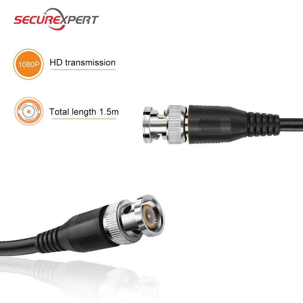 Cámara BNC Conector macho a macho, 0,5 m, 1m, 2m, 3m, 4m, 5m, 10m opcional, para cctv,